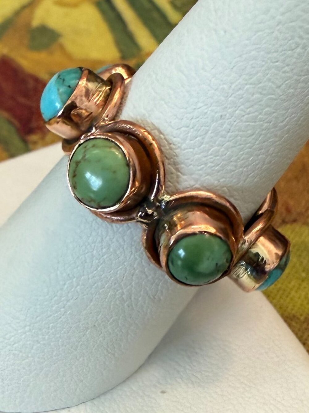 Turquoise copper ring